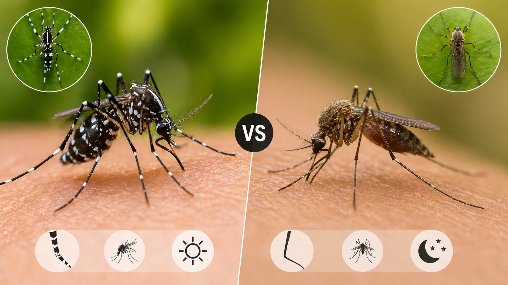 Mosquito tigre vs mosquito común